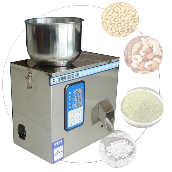 Versatile 110V/220V filling machine for granules, powder, tea, pet food, and grain packaging
