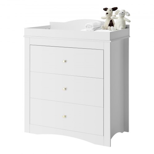VEVOR baby changing table with 3 drawers, modern nursery dresser featuring storage organizer