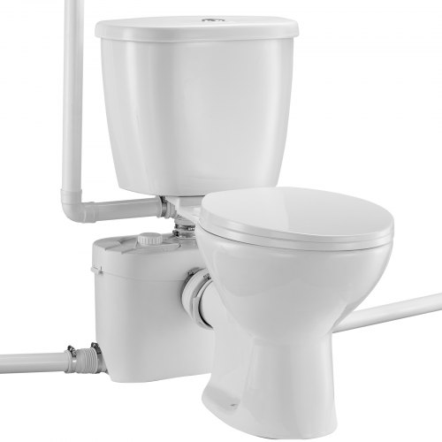 VEVOR Macerating Toilet System featuring a 700W powerful pump, rear discharge upflush design for basements, with dual flush water disposal and maceration capability
