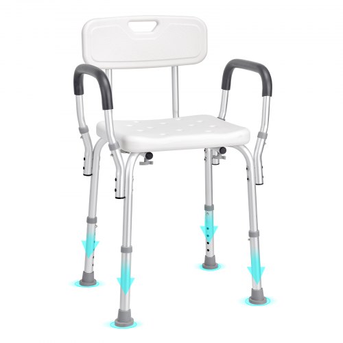VEVOR Shower Chair with Adjustable Height and Non-slip Backrest for Bathtub Use