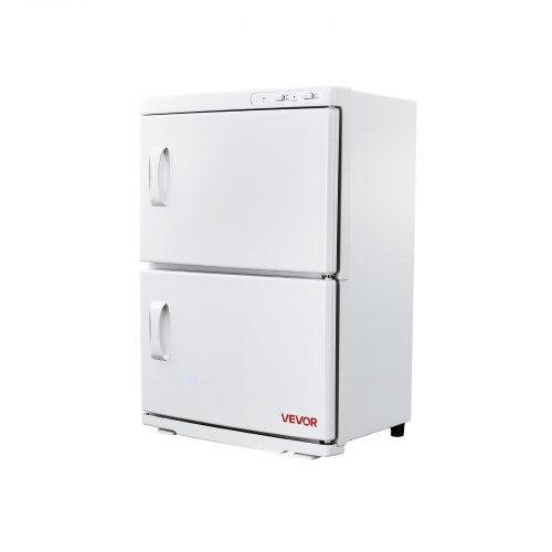 VEVOR's 10-gallon towel warmer features a 2-tier cabinet design with clips and 4 stainless steel racks, accommodating up to 48 towels with full-coverage heating