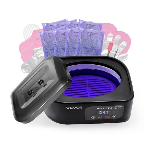 VEVOR's 3500ML paraffin wax machine for hands and feet features a digital display and maintains temperatures between 113°F-167°F for effective moisturizing