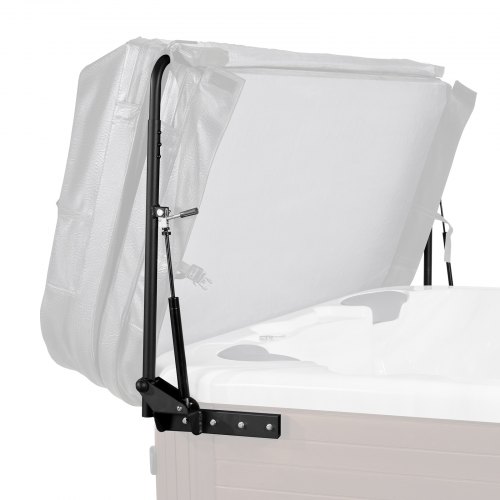 VEVOR's adjustable hydraulic spa cover lift fits 69"-96.5" widths, mounts on both top sides for various hot tub sizes