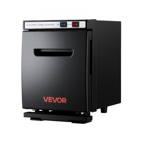 VEVOR's compact 1.1-gallon towel warmer features a clip and stainless steel rack, accommodating 8-12 towels in its portable heated cabinet
