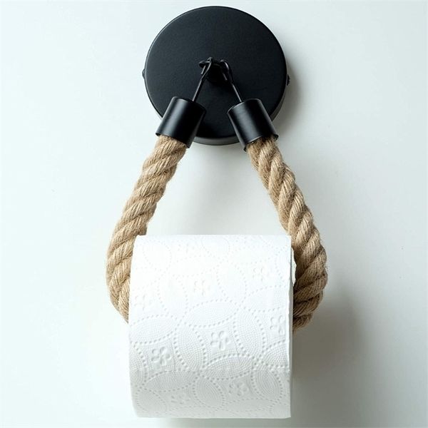 Vintage-style wall-mounted toilet paper holder with jute rope for kitchen or bathroom decor  

Wall-attached retro toilet roll rack with jute rope, perfect for bathroom or kitchen  

Classic jute r...