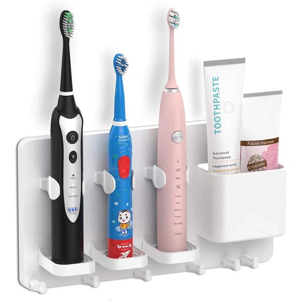 Wall-mounted adhesive holder for electric toothbrushes and razors, a bathroom organizer accessory