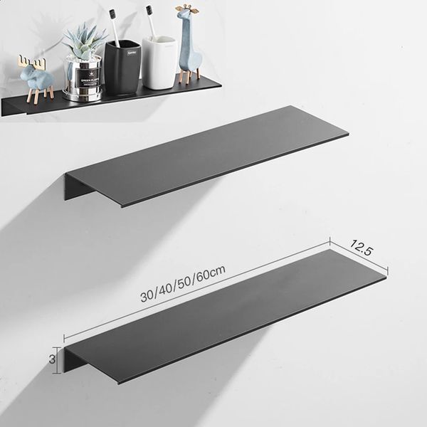 Wall-mounted aluminum floating shelves for bathroom, shower, and kitchen storage