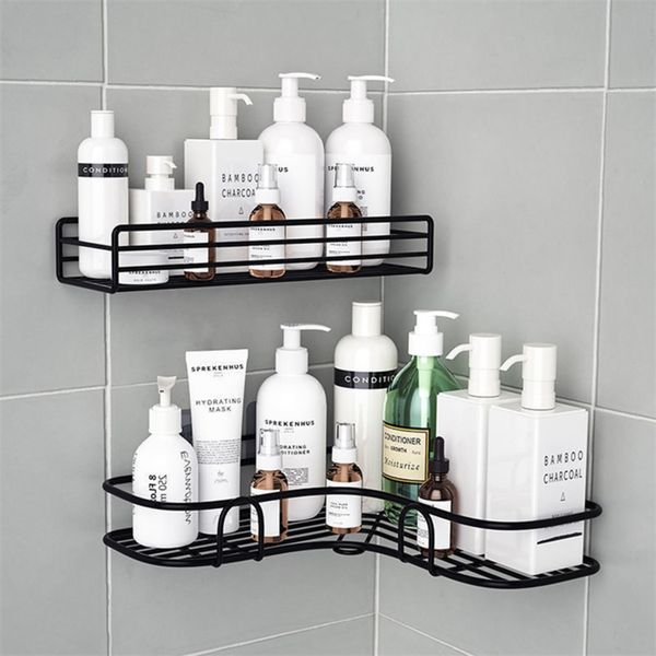 Wall-mounted shower shampoo holder with suction cups for easy installation