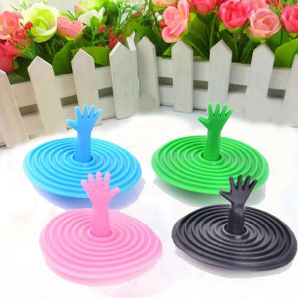Washroom plug for sink or bathtub, rubber hand-shaped home decor