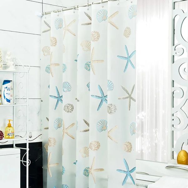 Waterproof 180x200cm shower curtain with 12 hooks, resists mold, ideal for bathroom decor