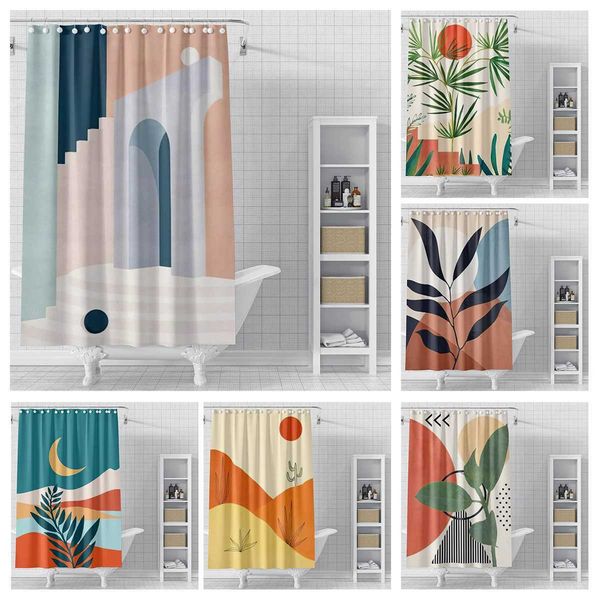 Waterproof fabric bathroom shower curtains in modern designs, available in sizes 180x200 and 240x200