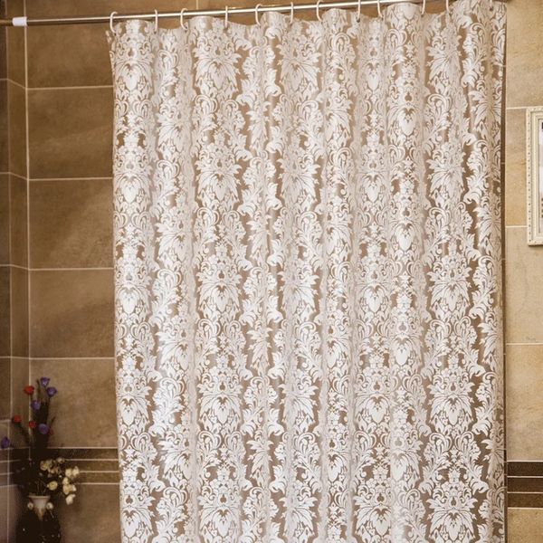 Waterproof long and wide PEVA shower curtains featuring hooks, available in 180x180cm or 180x220cm sizes, ideal for bathtubs and home decoration