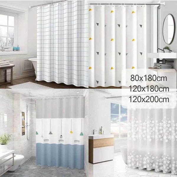 Waterproof polyeater bathtub curtain with hooks for creative home bathroom decor