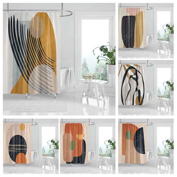 Waterproof shower curtain for bathroom, 180x200cm or 240x200cm, modern boho Nordic style decor M240824