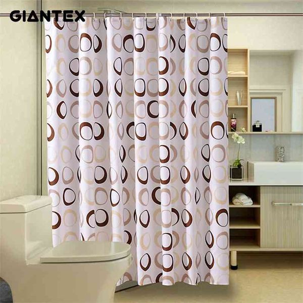 Waterproof shower curtain from GIANTEX Circle for bathroom use, model U1089 210915