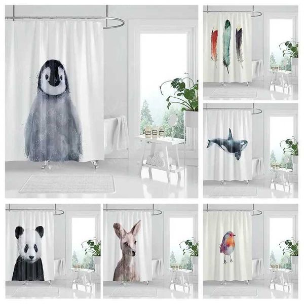 Waterproof shower curtains for bathrooms, 180x200cm or 240x200cm, featuring anime and boho designs