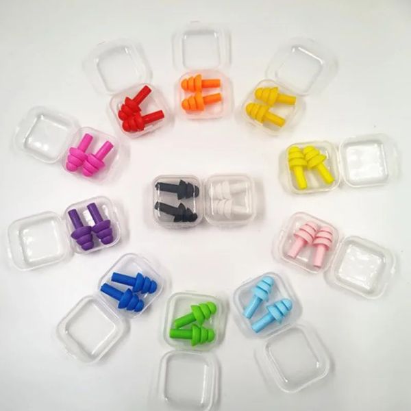 Waterproof silicone earplugs for swimmers, soft and flexible, ideal for showering, travel, and sleeping to reduce noise