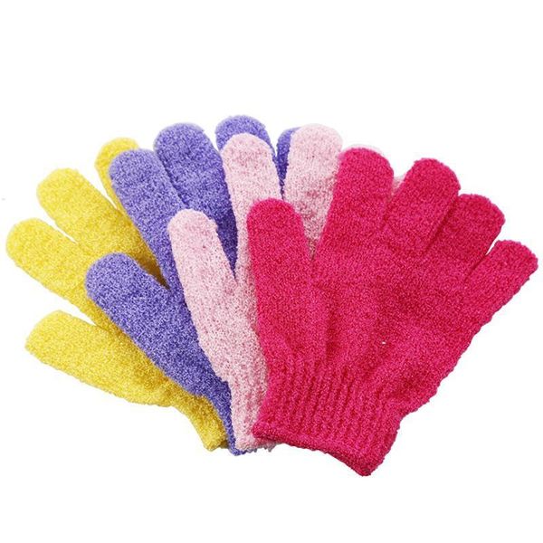 Wholesale five-finger exfoliating spa gloves for gentle face and body cleansing