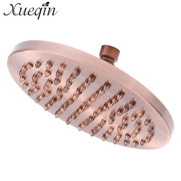 Xueqin Round Vintage Retro Bathroom Rain Shower Head 8 inch Antique Red Copper Hose Top Shower Sprayer Bathroom Tools 200925